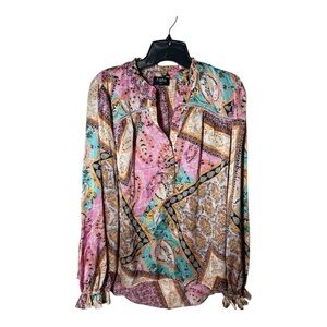 {EUC} Fate Women's Multicolor Bohemian Blouse Large